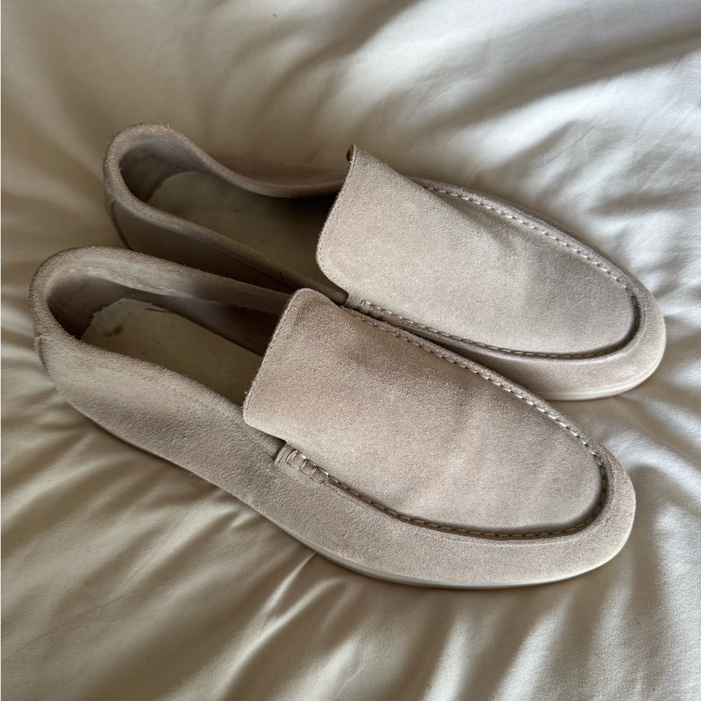 Loro Piana Men's Tan Suede Loafers